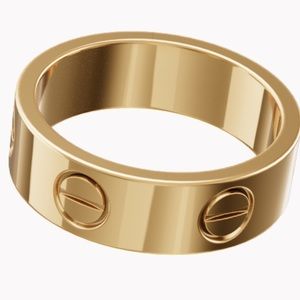 18K Yellow Gold Cartier Love Ring Width 5.5 mm Size 56